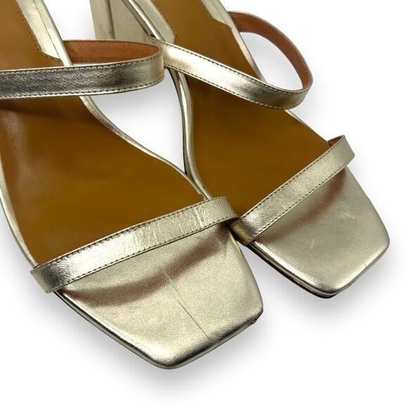 Jaggar X Revolve Square Heel in metallic Gold Size 40 Us Size 9 Strappy Sandals - Picture 13 of 16